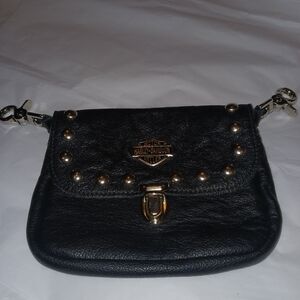 Harley Davidson leather clip on bag.
